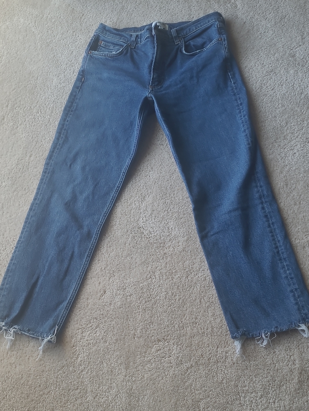 Agolde KYE Straight-Leg Jeans with Frayed Hem